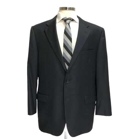 Hickey Freeman 44R Loro Piana Tasmanian Super 130s Navy Addison Sport Coat